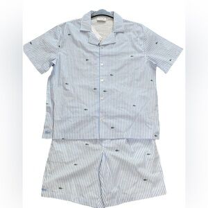 Lacoste Crocodile Embroidered Sleep Set Shirt Shorts Size Medium NWT